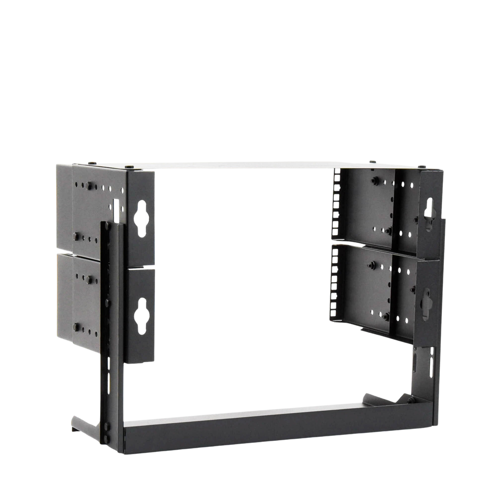 Rack Abierto de montaje en Pared, de 19in, 5 Unidades de rack, Profundidad Ajustable (8" a 12") con Charola de Uso Múltiple. - Imagen 3