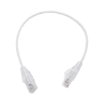 Cable de Parcheo Slim UTP Cat6 - 30 cm (11.81 Pulgadas) Blanco, Di?metro Reducido (28 AWG)