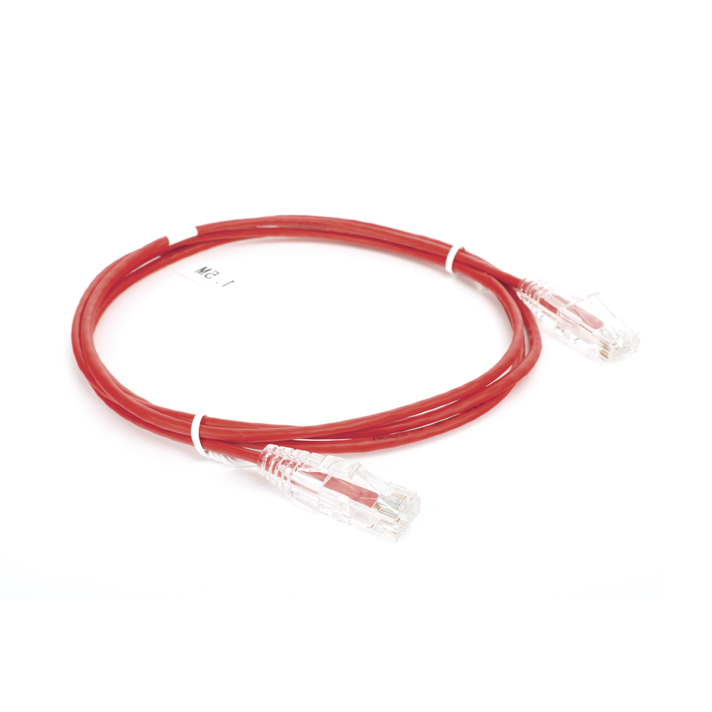 Cable de Parcheo Slim UTP Cat6 - 1.5 Metros (4.92 Pies) Rojo Di?metro Reducido (28 AWG) - Imagen 3