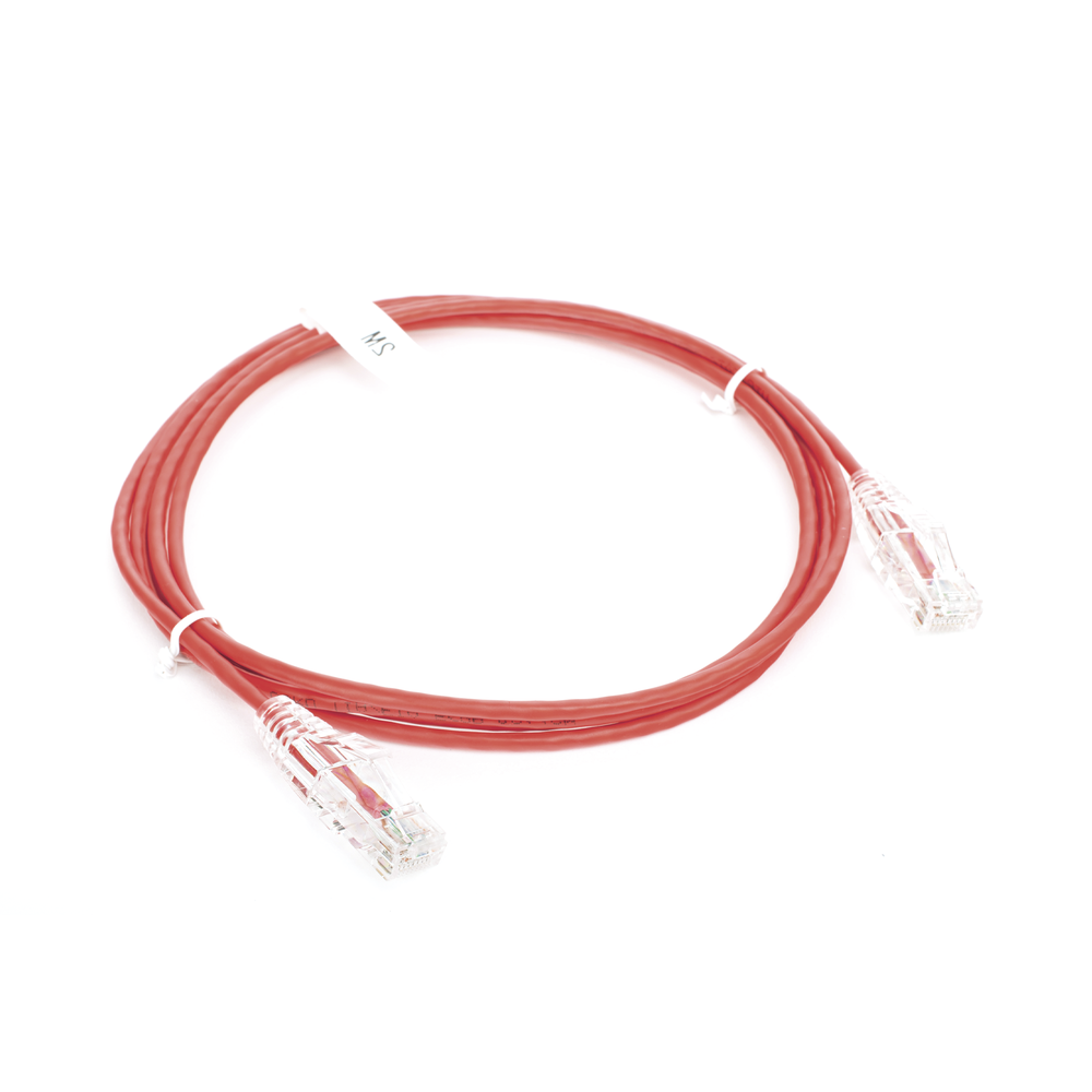 Cable de Parcheo Slim UTP Cat6 - 2 Metros (6.56 Pies) Rojo Di?metro Reducido (28 AWG) - Imagen 3
