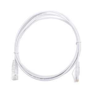 Cable de Parcheo Slim UTP Cat6 - 2 Metros (6.56 Pies) Blanco Di?metro Reducido (28 AWG)