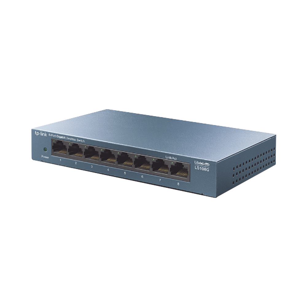 Switch de escritorio Gigabit de 8 puertos 10/100/1000Mbps, carcasa metǭlica