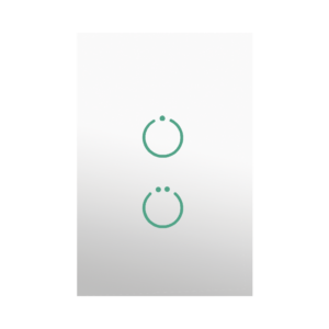 (ZWAVE) Interruptor On/Off panel táctil touch inalámbrico Zwave Plus 2 botones. No requiere cable neutro, Compatible con Hubitat HC8, Álula  M2M, otros