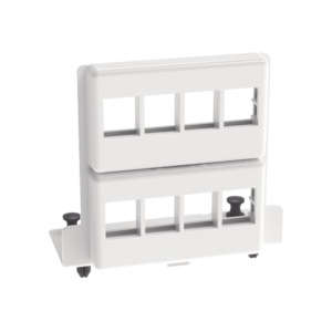 Patch Panel de 8 Puertos Keystone, Para Uso con Gabinetes Multiprop??sito, de Instalaci??n a Presi??n, Color Blanco