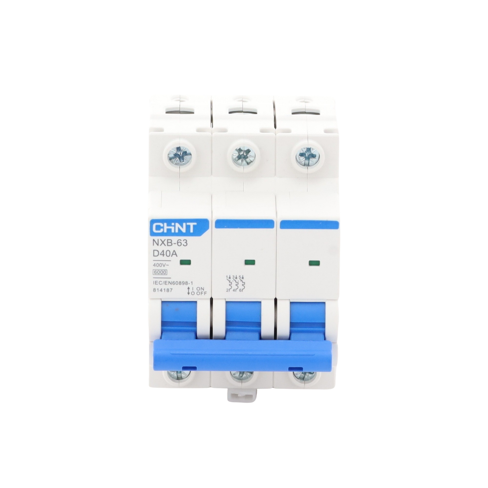 Pastilla para Riel Din, 3 Polos, 40 Amp, Vca:110/415v, 6kA, Catálogo: NXB633PD40. - Imagen 3