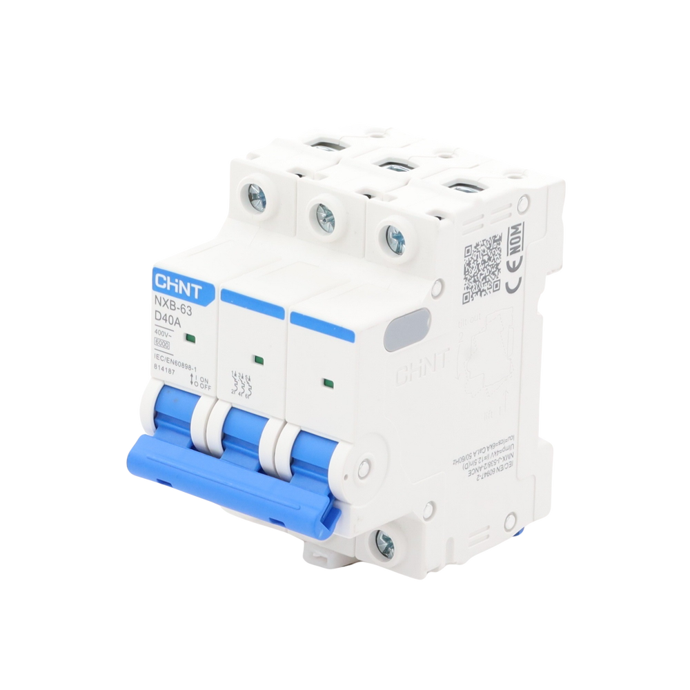 Pastilla para Riel Din, 3 Polos, 40 Amp, Vca:110/415v, 6kA, Catálogo: NXB633PD40. - Imagen 4