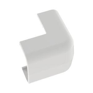 Conducto Portacables Superficial tipo Empalme Esquina Exterior Baja Tensión LD5, color Blanco de PVC Rígido de Cierre Rápido.