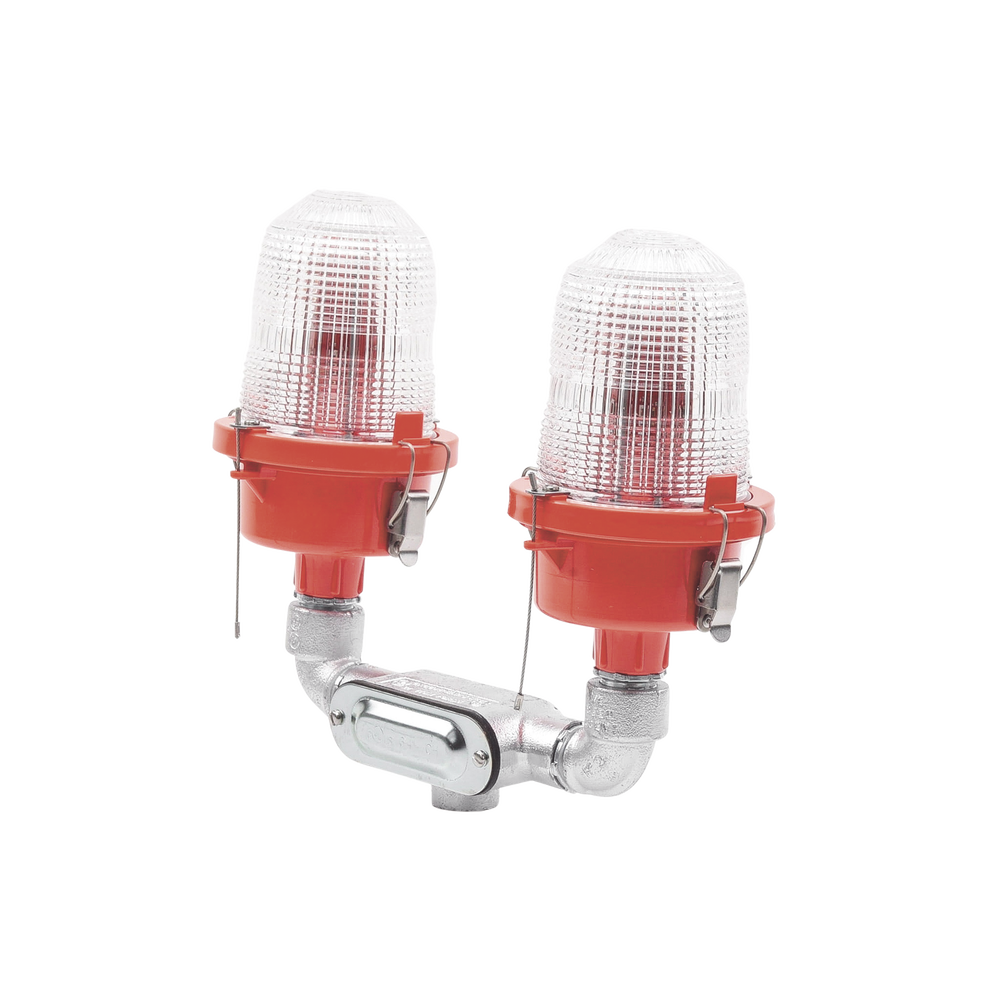 Lǭmpara de Obstrucci??n Roja Certificada/ Luz Fija Tipo L-810 Doble LED/ 120 - 240 Vca/ Luz Infraroja - Imagen 3