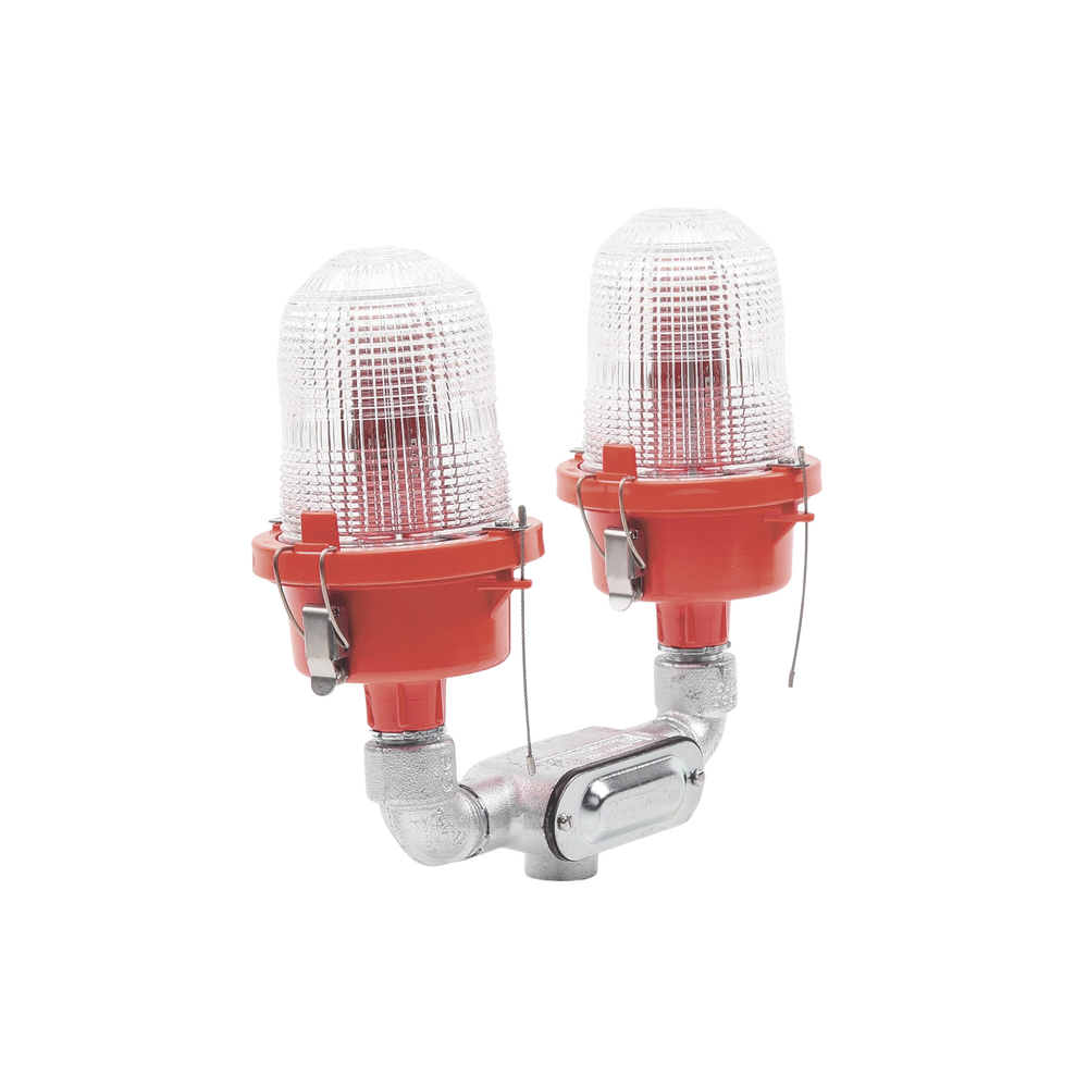 Lǭmpara de Obstrucci??n Roja Certificada/ Luz Fija Tipo L-810 Doble LED/ 120 - 240 Vca/ Luz Infraroja - Imagen 5