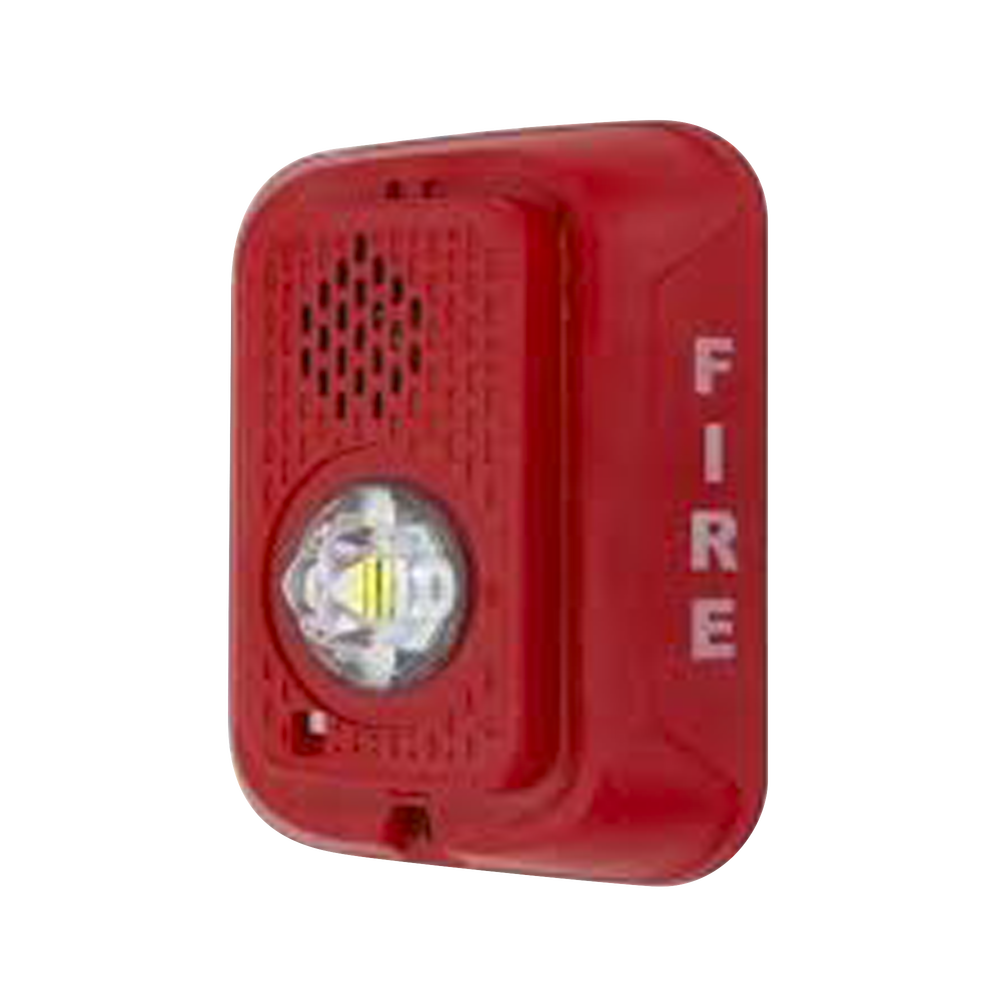 Sirena con Lámpara LED Estroboscópica / a 2 Hilos / Montaje en Pared / 24 Vcd / Configuración Estroboscópica Seleccionable / Texto en Inglés / Color Rojo - Imagen 2