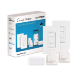 (Caseta Wireless) Kit Hub controlador, 2 atenuadores, 2 controles remotos, 2 base mesa y 2 tapas.