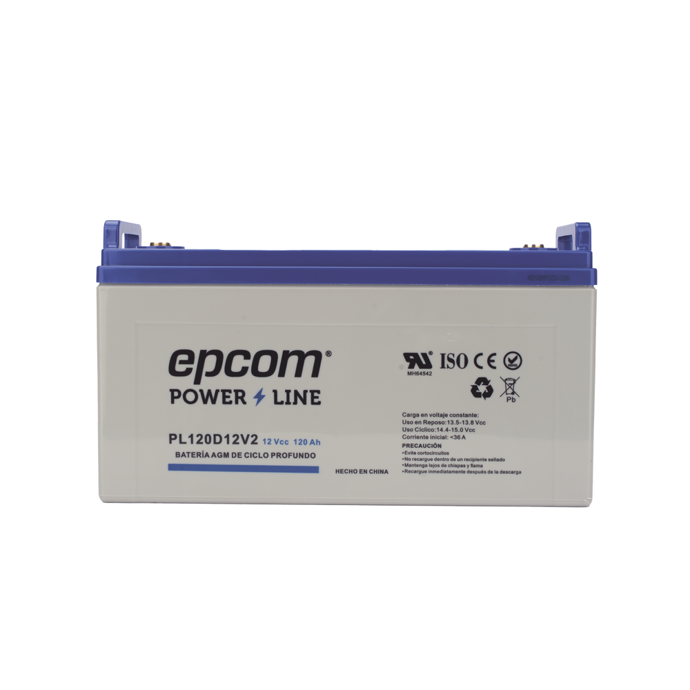 Batería de respaldo 12 120 Ah AGM | Certificada UL94-HB Retardo a la flama básica | Ciclo profundo | Para uso en aplicaciones fotovoltaicas y de emergencia | Terminales T4 - Imagen 2
