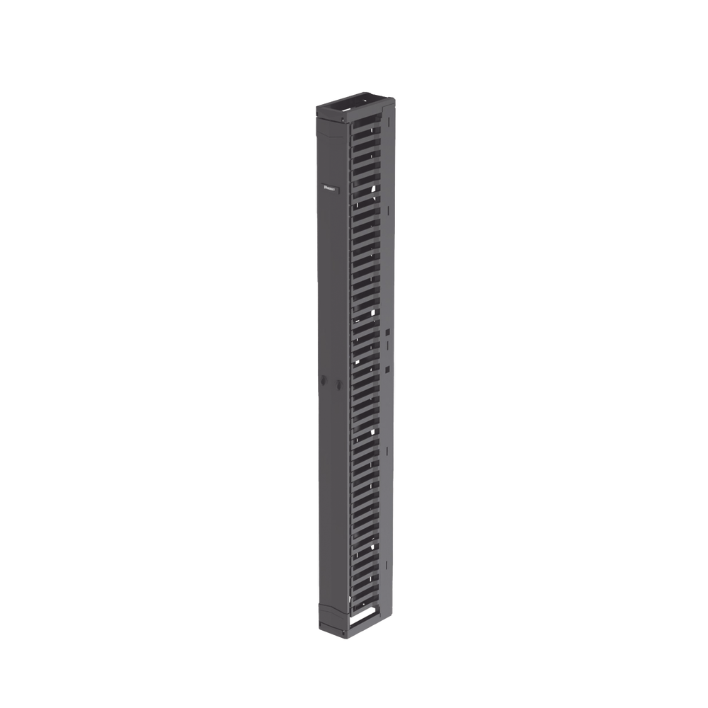 Organizador Vertical PatchRunner???, Sencillo (Solo Frontal), Para Rack Abierto de 45 Unidades, 6 in de Ancho, Color Negro