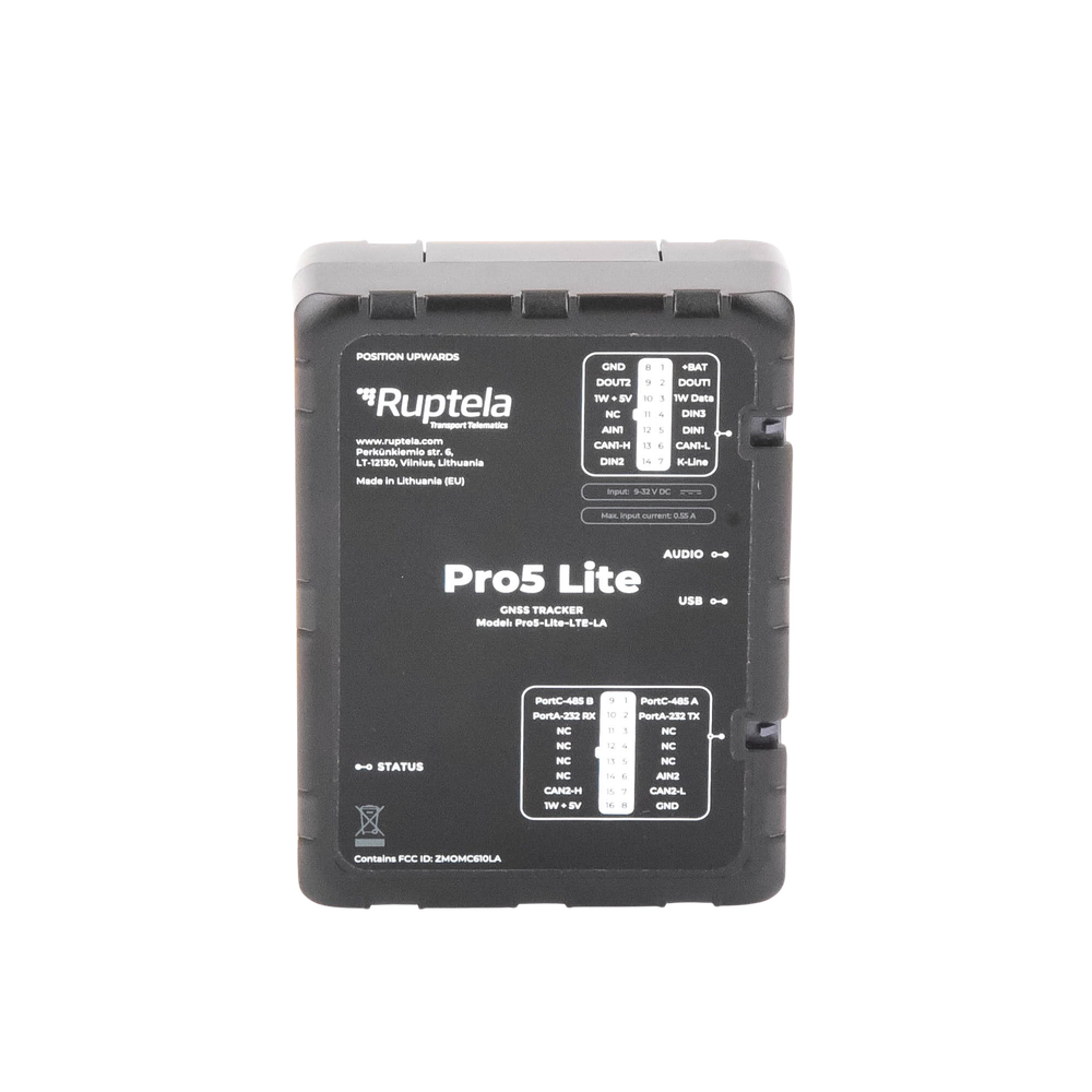Tracker GPS Pro5 Lite / LTE CAT1 bis (4G), GSM (2G) / Lectura de Datos CAN / Monitoreo de Audio, Temperatura y Combustible / Pequeño con Nano SIM / Conectividad BLE / Protección Avanzada - Imagen 2