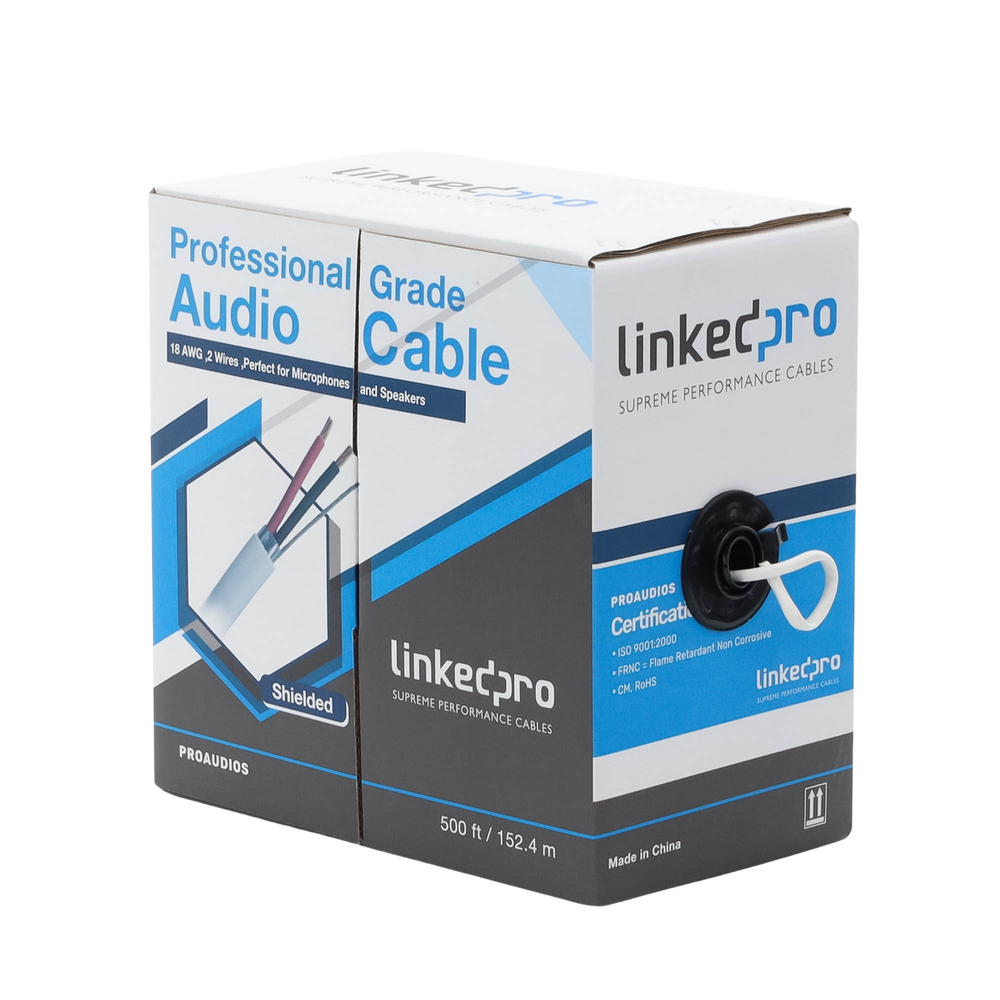 Cable para Audio Profesional Calibre 18 en 2 Hilos 100% Cobre, Blindado Perfecto para Bocinas y Micr?fonos, Bobina de 152 Metros (500 Pies) - Imagen 3