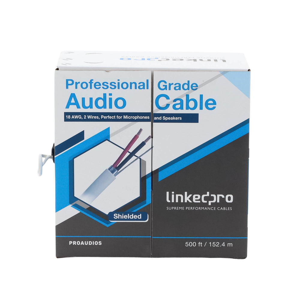 Cable para Audio Profesional Calibre 18 en 2 Hilos 100% Cobre, Blindado Perfecto para Bocinas y Micr?fonos, Bobina de 152 Metros (500 Pies) - Imagen 5