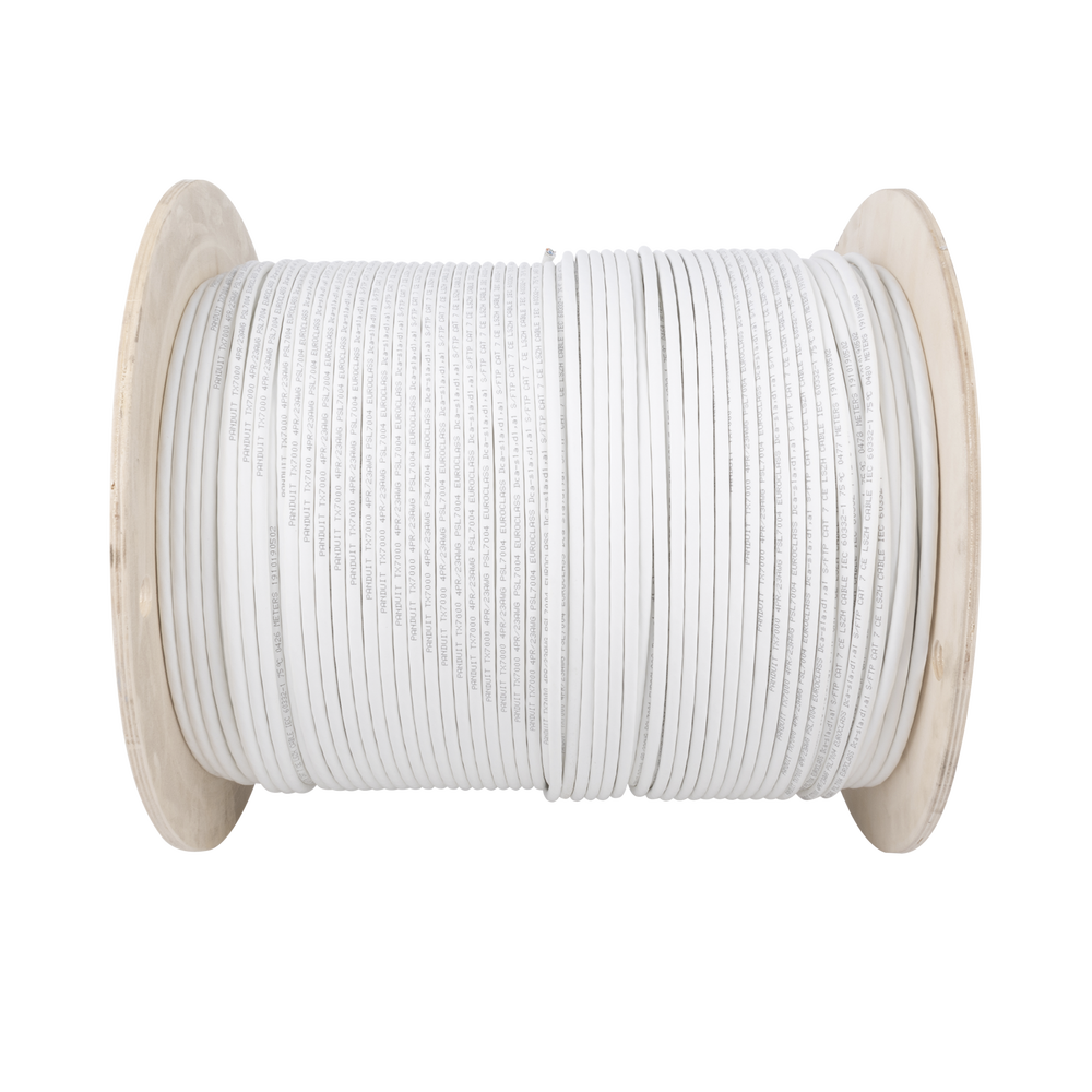 Bobina de Cable Blindado S/FTP de 4 Pares, Cat7, Inmune a Ruido e Interferencias, LSZH (Bajo Humo, Cero Hal?genos), Color Blanco, Bobina de 500 Metros (1640 Pies) - Imagen 2