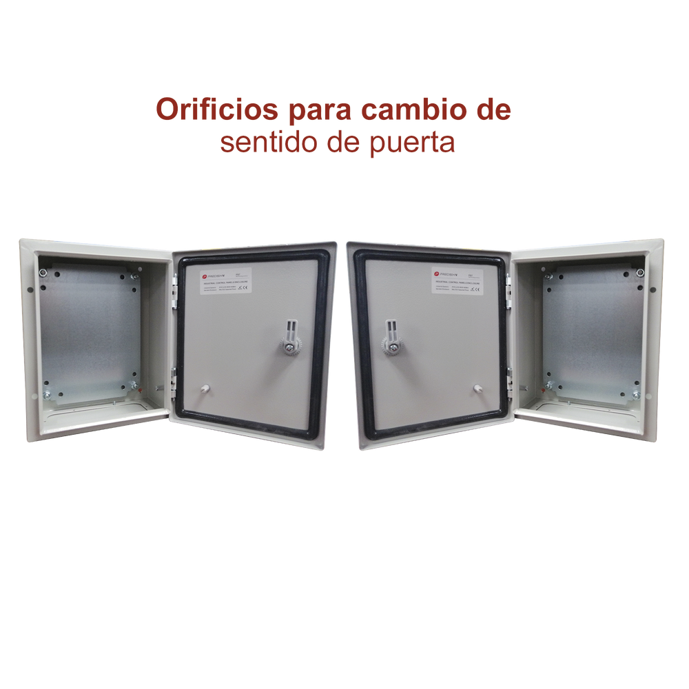 Gabinete de Acero IP66 Uso en Intemperie (250 x 300 x 150 mm) con Placa Trasera Interior Metálica y Compuerta Inferior Atornillable (Incluye Chapa y Llave T). - Imagen 5