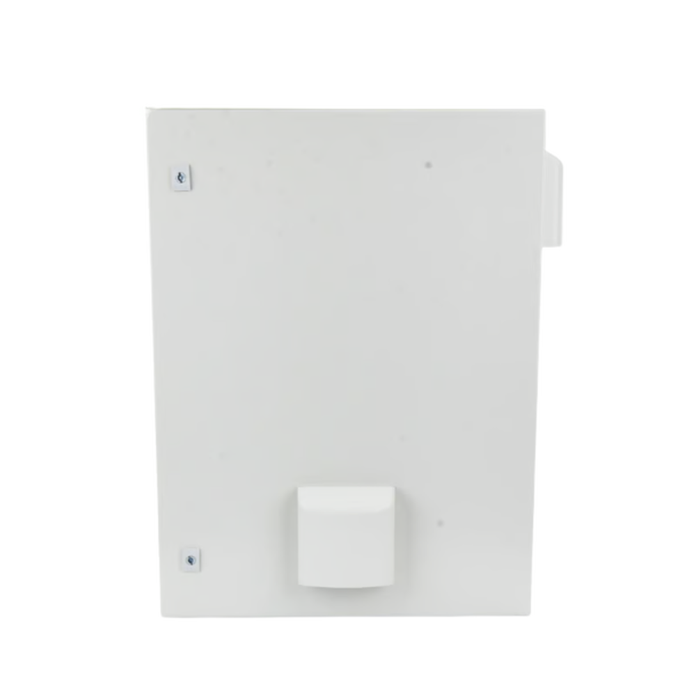 Gabinete Ventilado de Acero IP55 Uso en Exterior (600 x 800 x 300 mm) con Placa Trasera Interior Metálica y Compuerta Inferior Atornillable. Incluye Ventilador, Ventilas, filtros, Chapas y Llave T.