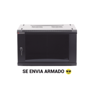 Gabinete PRECISION, Con Puerta de Cristal Templado, de 19in, 6UR, 450mm de Profundidad, Color Negro