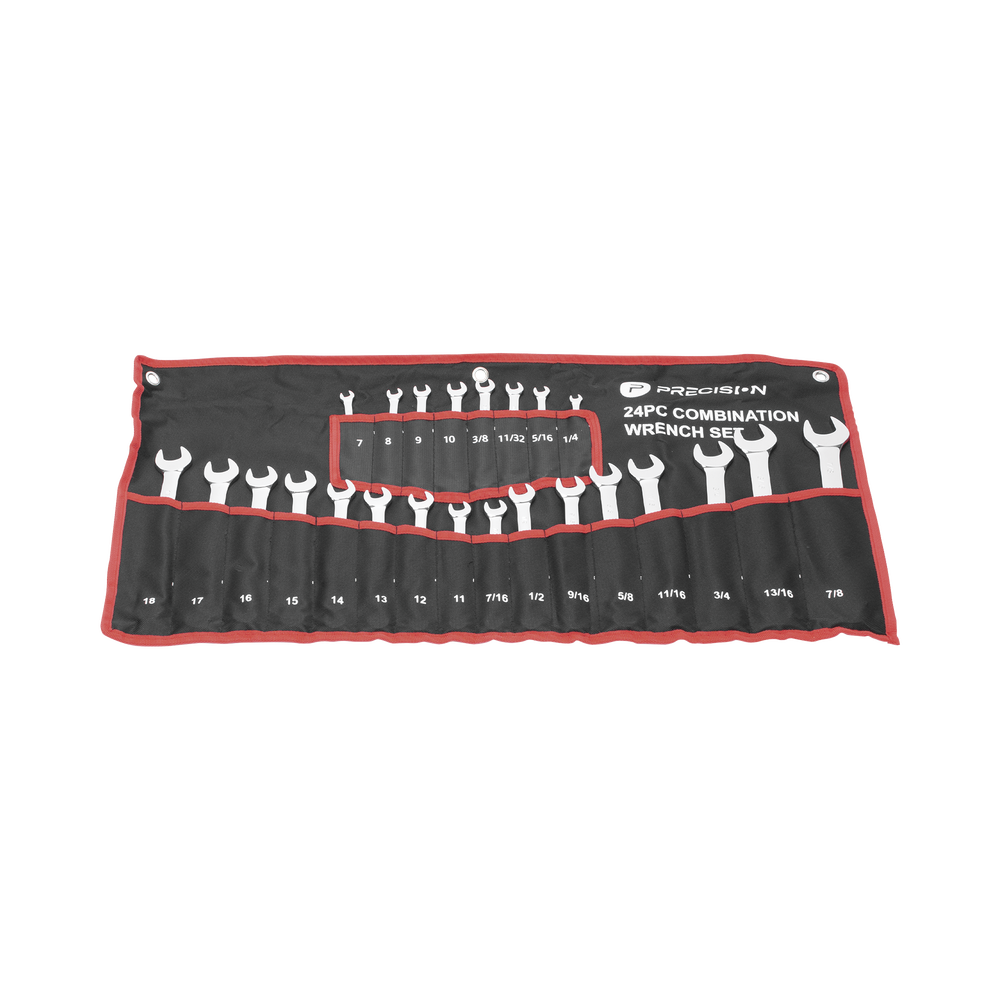Juego de 24 Llaves Combinadas MǸtricas e Inglesas con Estuche.