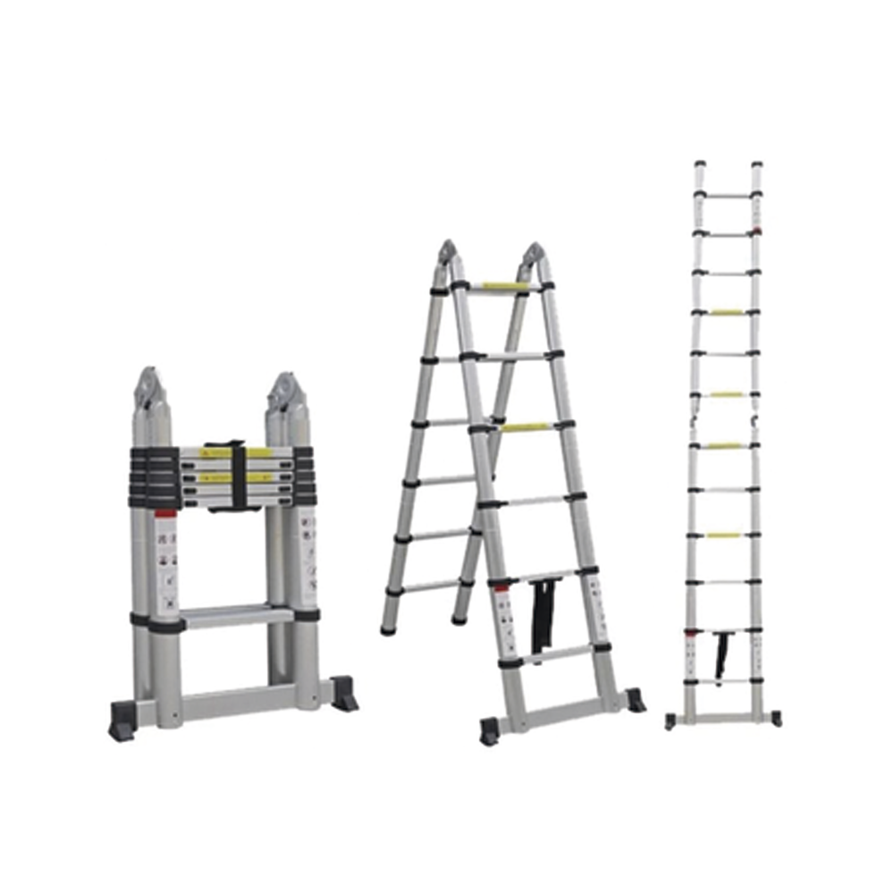 Escalera Telescópica de Aluminio Tipo Tijera de 1.9 + 1.9 Metros de Altura - Imagen 2