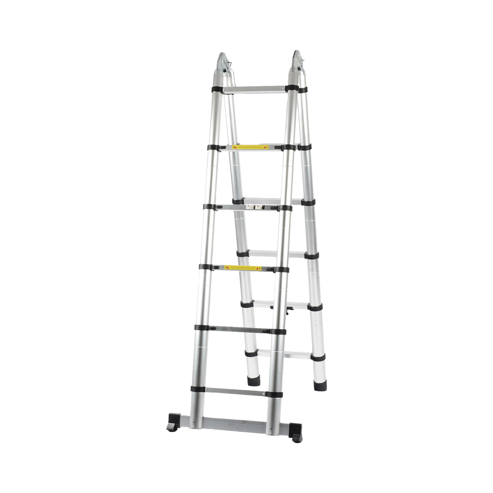 Escalera Telescópica de Aluminio Tipo Tijera de 1.9 + 1.9 Metros de Altura - Imagen 4
