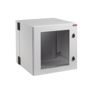 Gabinete Industrial ProTek de 12 UR Puerta con Ventana, Protecci??n NEMA Tipo 12; IP55; IK10, Abatible, Fabricado en Acero, Color Gris Claro