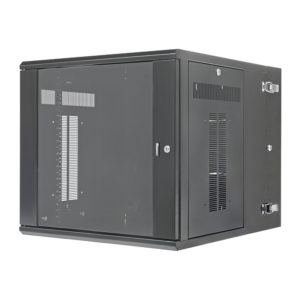 Gabinete PanZone de Montaje en Pared, de 19in, Puerta con Ventana de Seguridad, 12 UR, 762mm de Profundidad, Color Negro