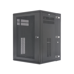Gabinete PanZone de Montaje en Pared, de 19in, Puerta Ventilada, 18 UR, 635mm de Profundidad, Color Negro