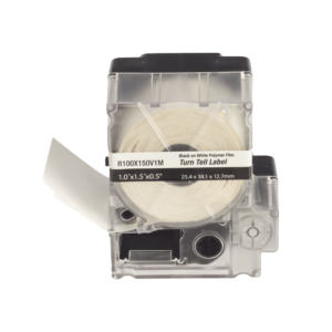 Casete de 100 Etiquetas Autolaminadas Turn-Tell, con Rotaci?n para Mejor Visibilidad, para Cables de Redes de Cobre o Fibra ?ptica, de 5.5 a 7.1 mm (0.22 a 0.28 pulgadas) de Di?metro