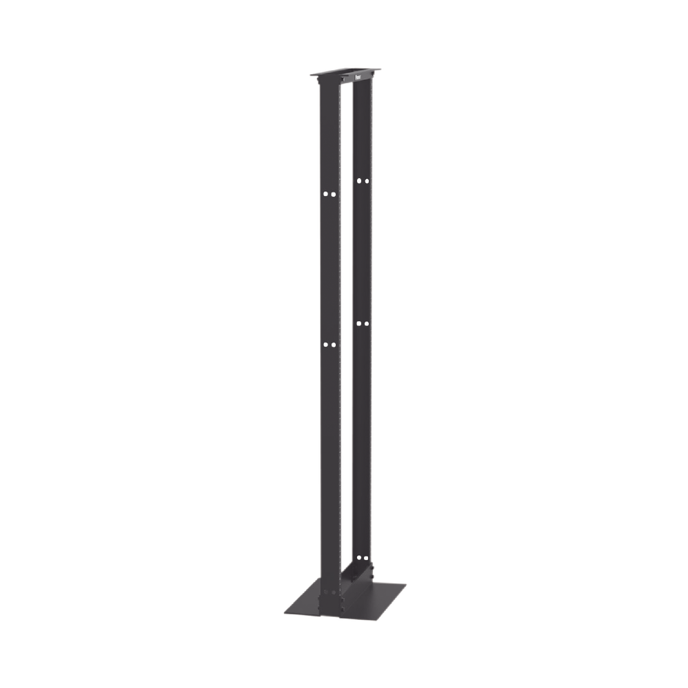 Rack de Dos Postes Estǭndar de 19 in, Rieles Numerados y Roscados #12-24, Fabricado en Aluminio, 45 Unidades de Rack, Color Negro - Imagen 4