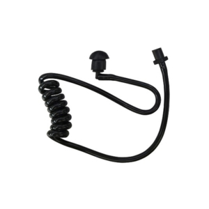 Tubo acǧstico con conector giratorio, codo y auricular en color negro p/microf.