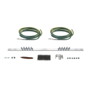 Kit de Puesta a Tierra con dos Jumpers 6 AWG y Barra de Conexiones de 20 Orificios, para Rack de 19in