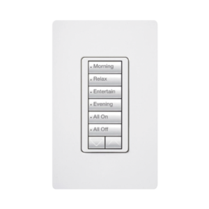 (RadioRA2) Teclado Seetouch Hibrido 6 botones, 2 botones subir/bajar, programe escenas diferentes en cada botón,puede instalarse en un interruptor de luz.