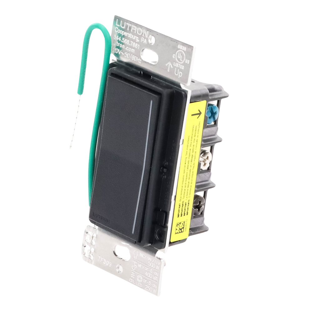 (RadioRa3) Atenuador táctil Sunnata Dimmer PRO color negro satin, requiere cable neutro / soporta 250W LED - Imagen 4