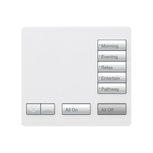 Teclado seetouch, sobre mesa 5 botones, Botonera Retroiluminada / programe escenas diferentes en cada botón.