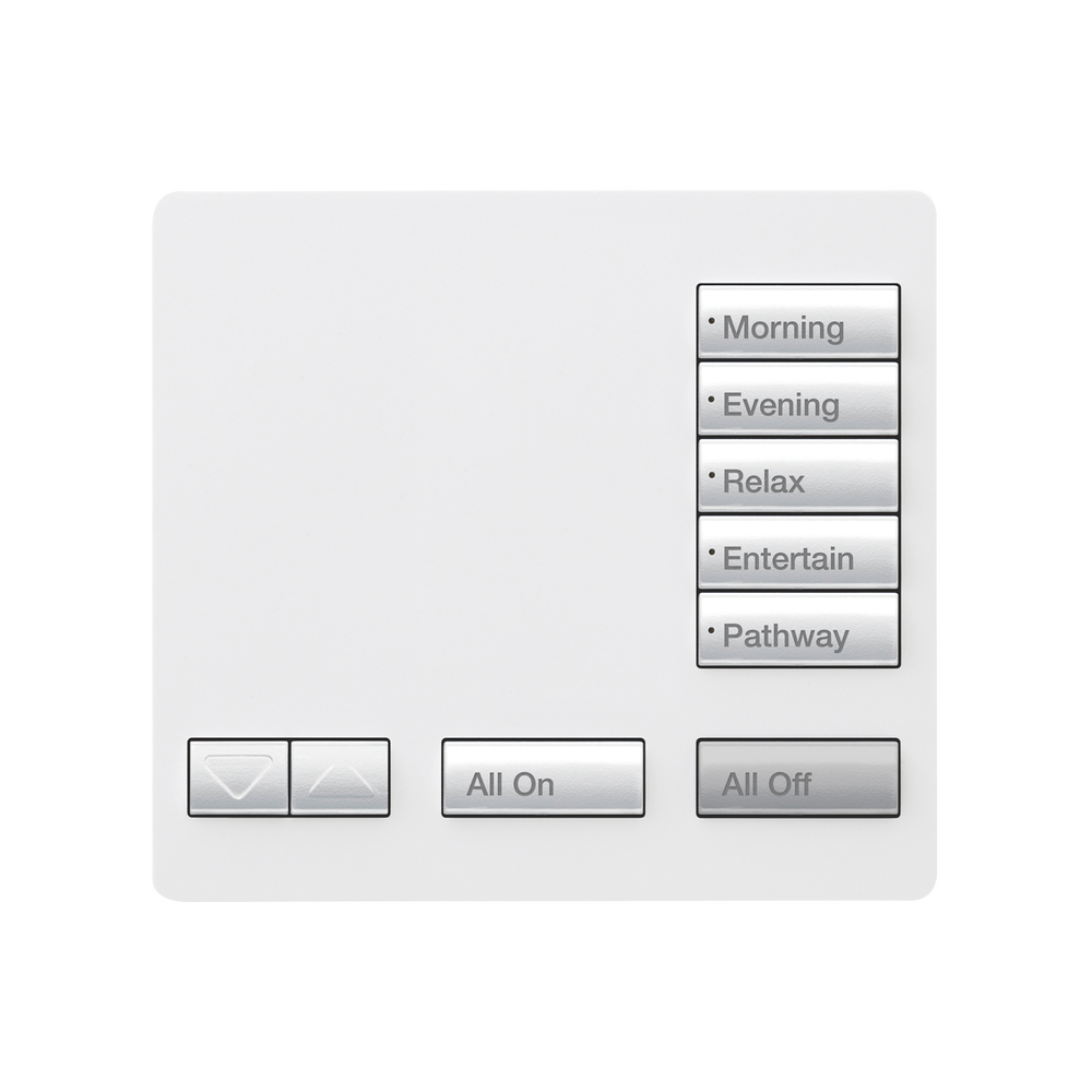 Teclado seetouch, sobre mesa 5 botones, Botonera Retroiluminada / programe escenas diferentes en cada botón.