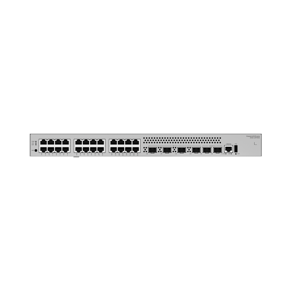 Switch Empresarial Core Gigabit Administrable Capa 3 / 24 Puertos 10/100/1000 Mbps / 4 Puertos 10GE SFP+ Uplink / 2 Puertos 10GE SFP+ (Stack) / ERPS / Ruteo Dinamico (RIP, OSPF, IS-IS y BGP) / iStack / Administraci??n Nube Gratis