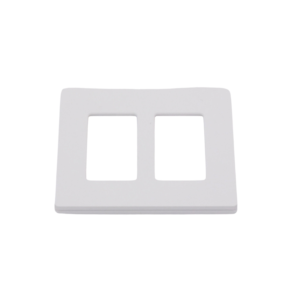 Tapa Color Blanco Satin Snow para interruptor o dimmer Lutron, 2 gang, limpio y moderno - Imagen 3