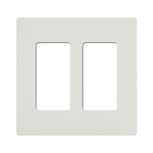 Tapa Color Blanco Satin Snow para interruptor o dimmer Lutron, 2 gang, limpio y moderno