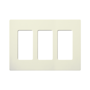 Tapa Color Blanco Biscuit para interruptor o dimmer Lutron, 3 gang, limpio y moderno
