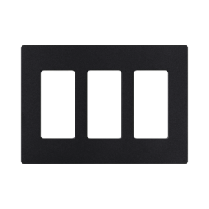 Tapa Color Blanco Negro Satin para interruptor o dimmer Lutron, 3 gang, limpio y moderno