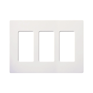 Tapa Color Blanco Snow para interruptor o dimmer Lutron, 3 gang, limpio y moderno