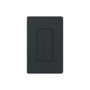 Placa de 6 puertos, color negro night.