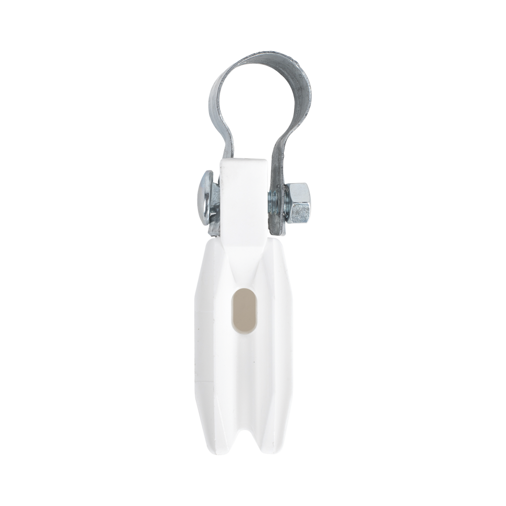 Aislador de paso o esquina de color BLANCO con abrazadera incluida de 1 Pulgada para uso en poste cerco eléctrico - Imagen 3