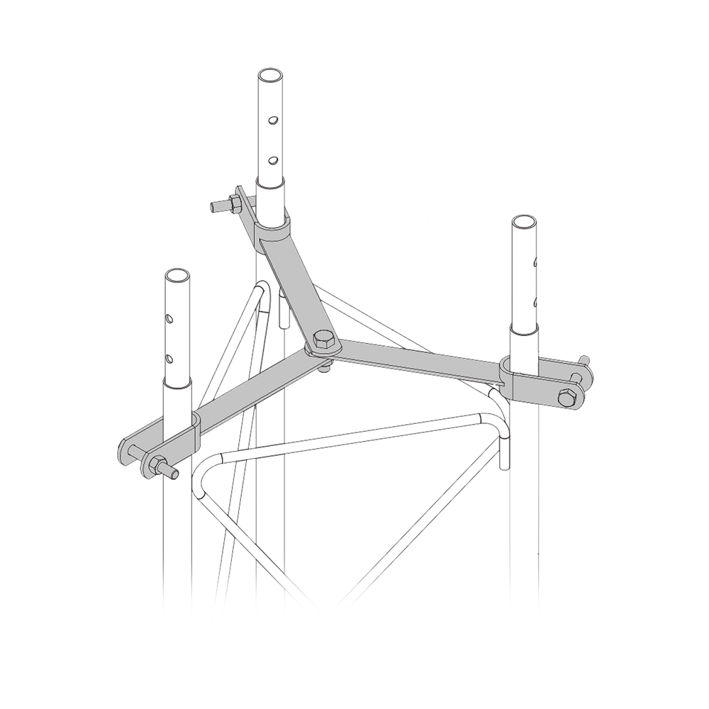 Brida para sujeción de retenida compatible con tramos STZ45, Galvanizado electrolítico.