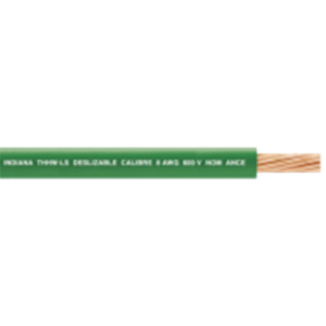 Cable Eléctrico de Cobre Recubierto THW-LS Calibre 4 AWG 19 Hilos Color Verde (100 metros)