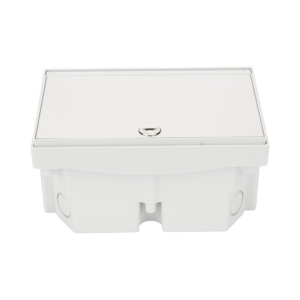 Caja de Suelo Estanca IP66 para Interior y Exterior / Protección contra Polvo y Agua / Sistema de Drenaje Integrado / Cierre Manual o de Seguridad / Alta Resistencia para Áreas Públicas