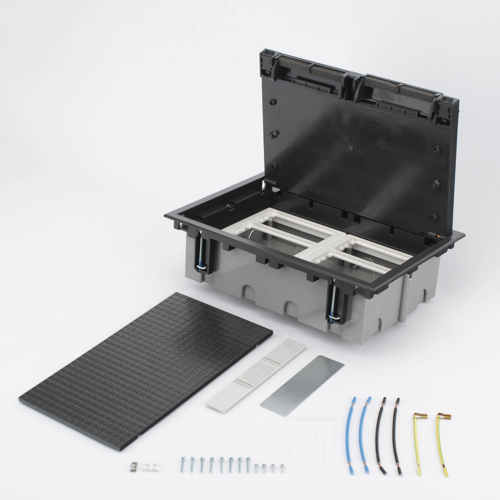 Caja Para Instalaci?n en Piso Falso para Voz, Datos o Contactos El?ctricos / Capacidad para 6 M?dulos / Espacio Embellecedor en la Tapa / Profundidad Ajustable de 90 a 120 mm (3.54 a 4.72 pulgadas) / Los M?dulos se Adquieren Aparte / (SF610/14CY) - Imagen 4